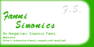 fanni simonics business card